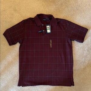 Geoffrey Beene Red Polo Shirt Short Sleeve Classic